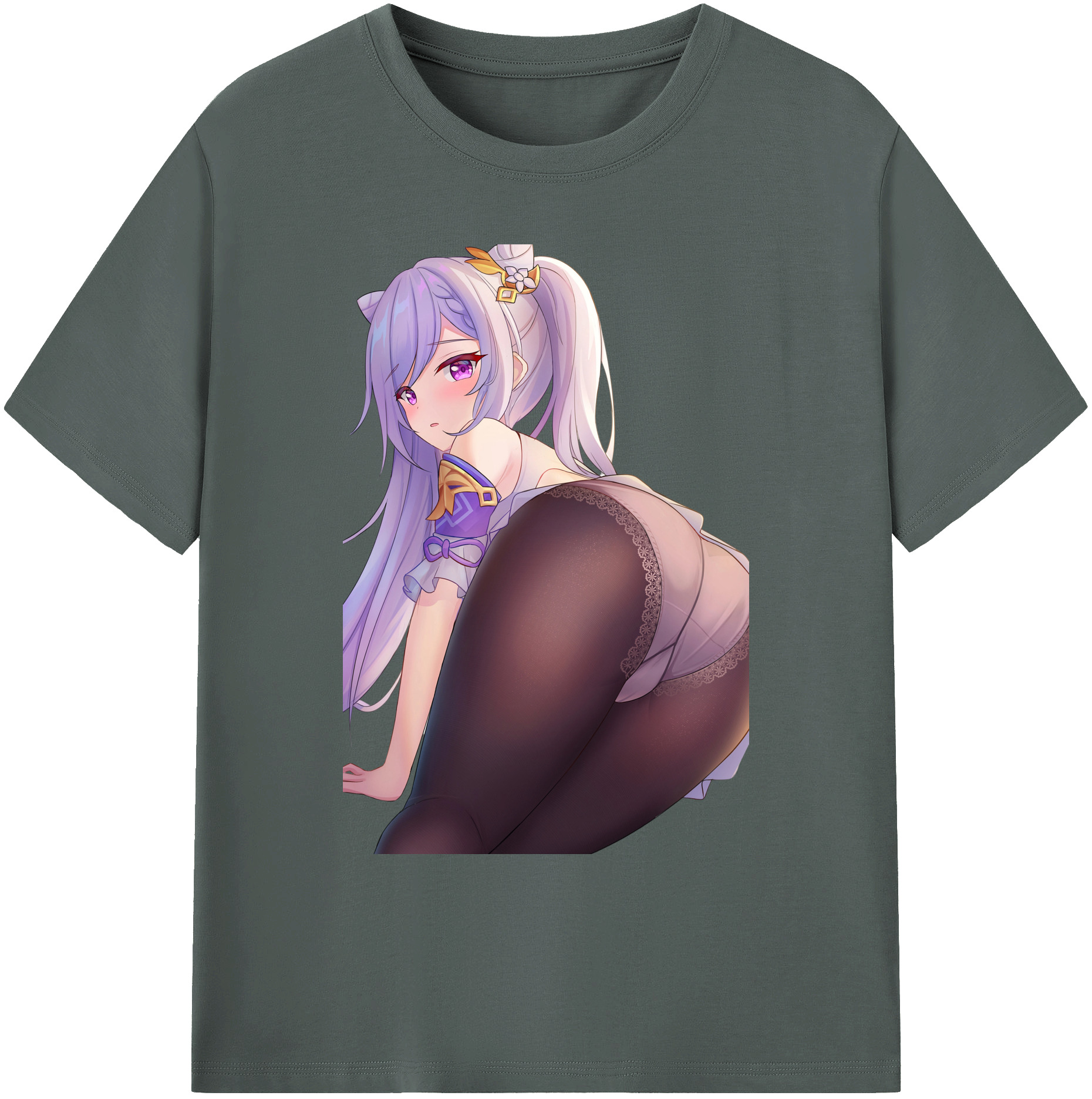 げんし神 刻晴 こくせい genshin Kokusei 綿100％ メンズ半袖Tシャツ｜肌触りやわらか＆通気性